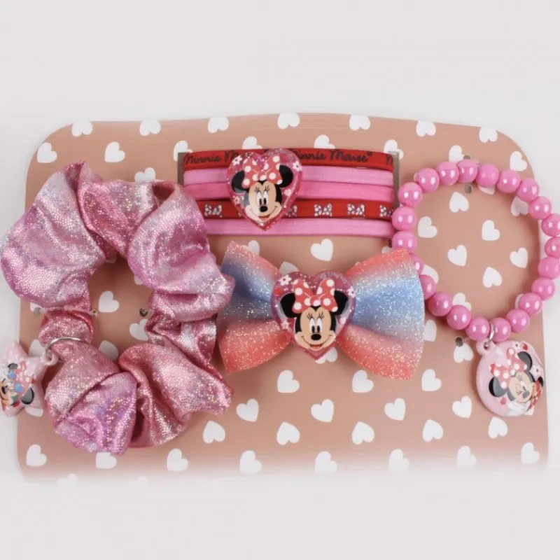 Cerdá Kids Disney Para Niñas|Accesorios Para El Pelo, Gafas De Sol Y Kits De Belleza Infantiles ^Set de Belleza Bolsito Minnie Mouse - Rojo