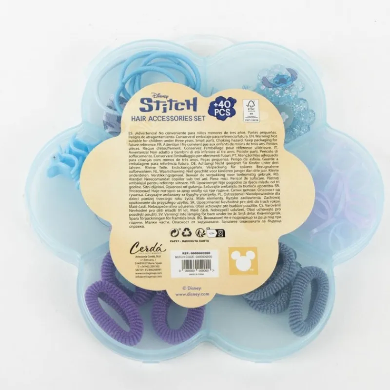 Cerdá Kids Disney Para Niñas|Accesorios Para El Pelo, Gafas De Sol Y Kits De Belleza Infantiles ^Set de Belleza de 20 Piezas Stitch