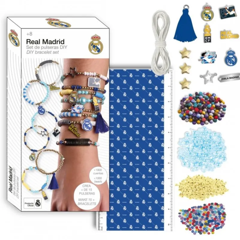 Cerdá Kids Juegos, Peluches Y Chuches ^Set de Belleza DIY Pulsera Real Madrid - Multicomposición