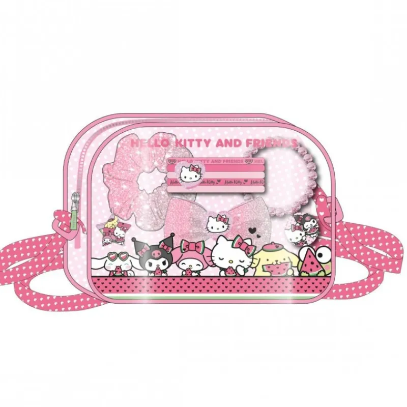Cerdá Kids Disney Para Niñas|Accesorios Para El Pelo, Gafas De Sol Y Kits De Belleza Infantiles ^Set de Belleza Hello Kitty con Bolsito Rosa