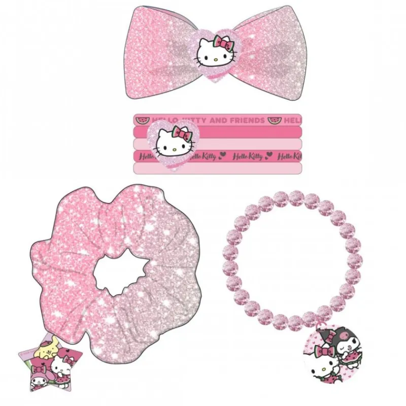 Cerdá Kids Disney Para Niñas|Accesorios Para El Pelo, Gafas De Sol Y Kits De Belleza Infantiles ^Set de Belleza Hello Kitty con Bolsito Rosa