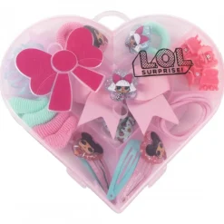 Cerdá Kids Accesorios Para El Pelo, Gafas De Sol Y Kits De Belleza Infantiles ^Set de Belleza LOL Caja Corazón de 20 Piezas para Niñas
