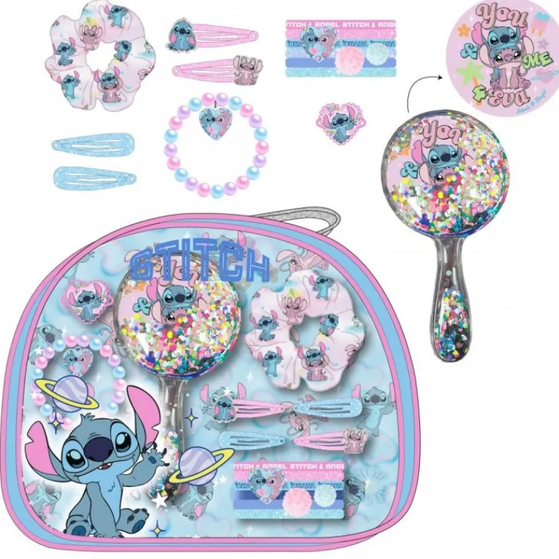 Hot Set de Belleza Neceser de Accesorios Stitch Disney Para Niñas|Accesorios Para El Pelo, Gafas De Sol Y Kits De Belleza Infantiles