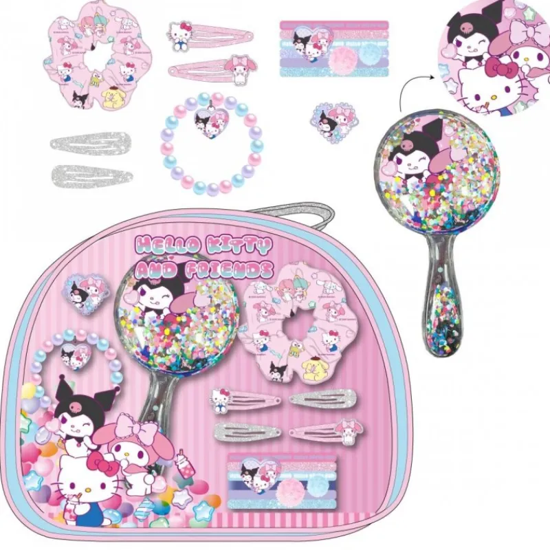 Hot Set de Belleza Neceser Hello Kitty Rosa Accesorios Para El Pelo, Gafas De Sol Y Kits De Belleza Infantiles