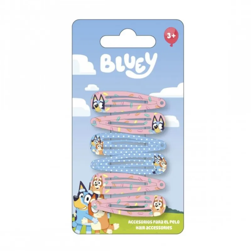 Outlet Set de Clips para el Pelo Bluey 6 Piezas - Multicolor Accesorios Para El Pelo, Gafas De Sol Y Kits De Belleza Infantiles