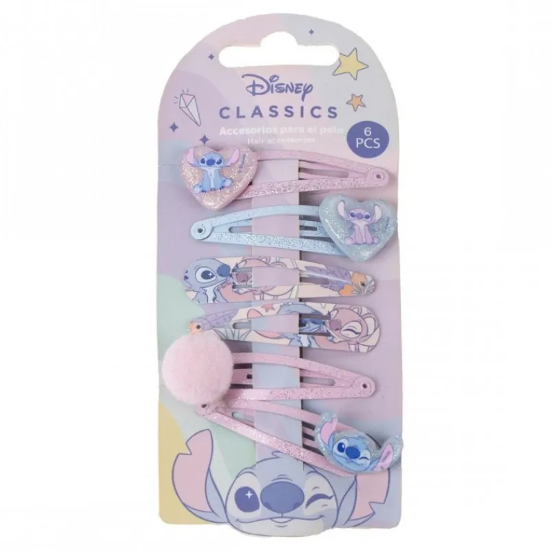 Best Set de Clips para el Pelo de Stitch, 6 Piezas, Disney Disney Para Niñas|Accesorios Para El Pelo, Gafas De Sol Y Kits De Belleza Infantiles