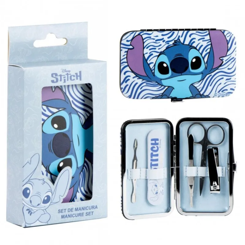 Cerdá Adult Películas Y Personajes De Disney ·Lilo Y Stitch|Cosmética Disney^Set de Manicura Stitch Cuidado Personal Azul