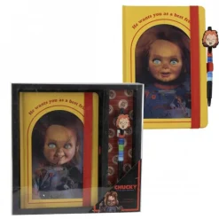 Best Set de Papelería Chucky Cuaderno y Bolígrafo Chucky Muñeco Diabólico|Coleccionismo De Miedo Y Terror