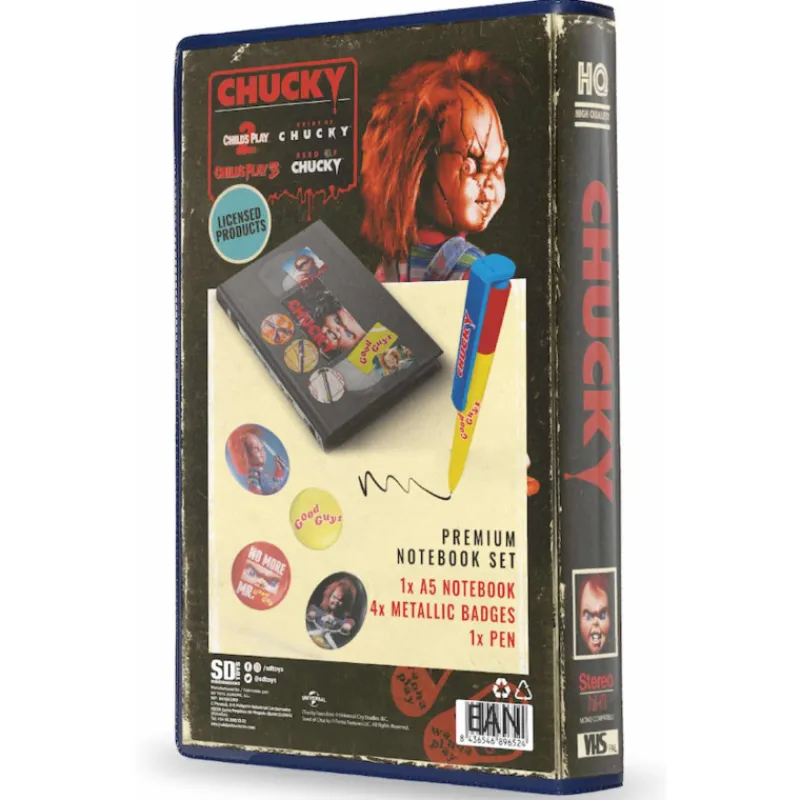 Sale Set de Papelería Chucky VHS Chucky Muñeco Diabólico