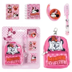 Set de Papelería Minnie Mouse Multicolor con Minimochila Disney Para Niñas|Para El Cole