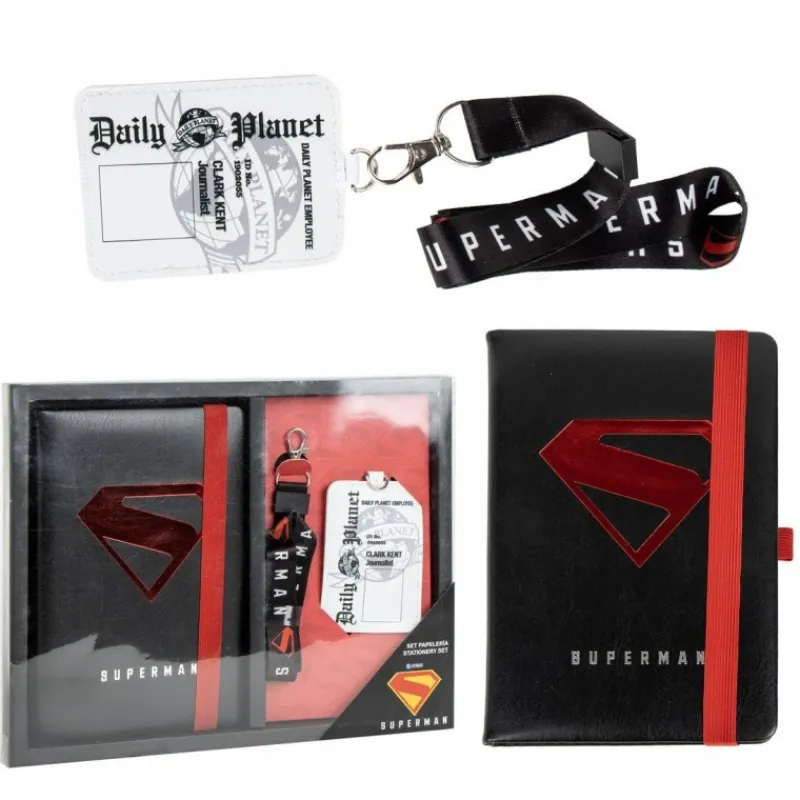 Cerdá Adult Regalos De Superhéroes Dc^Set de Papelería Superman con Lanyard y Cuaderno
