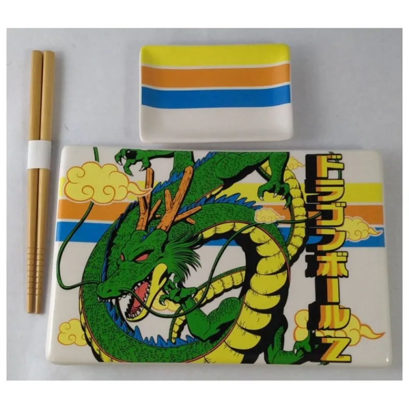 Just Funky Figuras Dragon Ball^Set de Platos y Palillos Dragon Ball Z Shenron de Cerámica