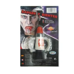Disfrazzes Maquillaje Para Disfraces^Set de sangre y dientes de Vampiro para Halloween