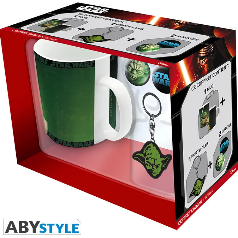 Abystyle Regalos Star Wars Por Personaje |Más Regalos De Star Wars^Set de Taza + Llavero + Chapas de Yoda - Star Wars