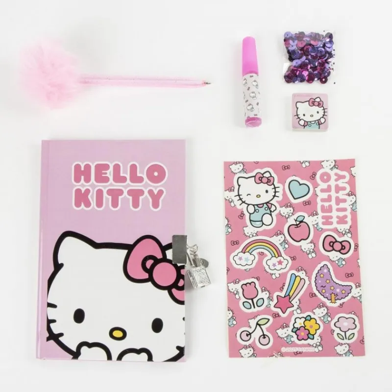 Clearance Set Diario Hello Kitty con Accesorios Multicolor Para El Cole