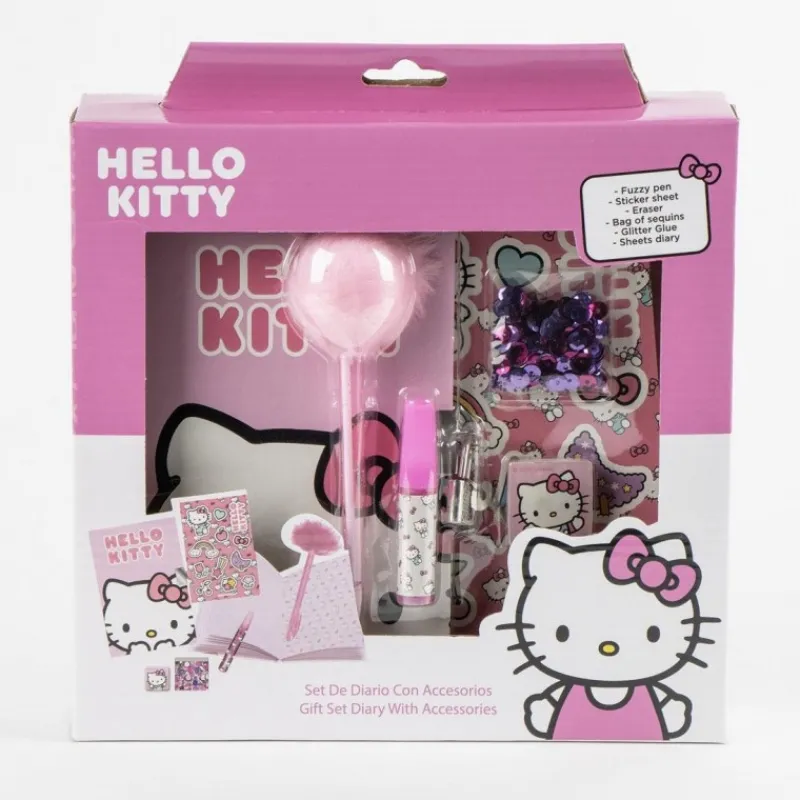 Clearance Set Diario Hello Kitty con Accesorios Multicolor Para El Cole