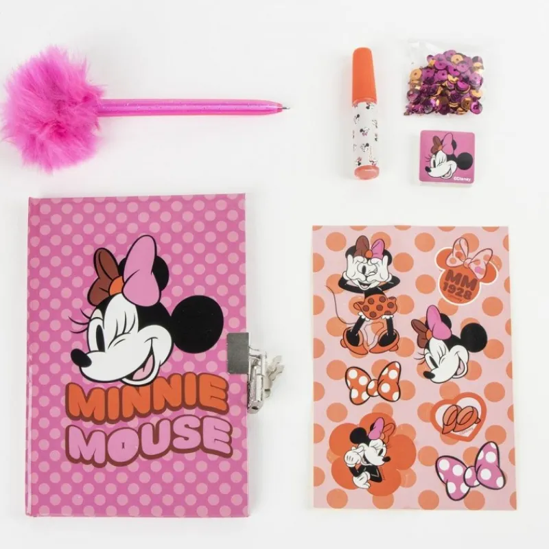 New Set Diario Minnie Mouse Multicomposition Multicolor Disney Para Niñas|Para El Cole