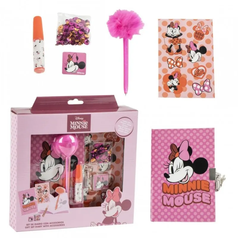 New Set Diario Minnie Mouse Multicomposition Multicolor Disney Para Niñas|Para El Cole