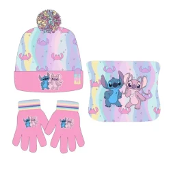 New Import Películas Y Personajes De Disney ·Lilo Y Stitch|Ropa Disney^Set Invierno Infantil Stitch - Gorro, Braga Polar y Guantes | Licencia Oficial Disney