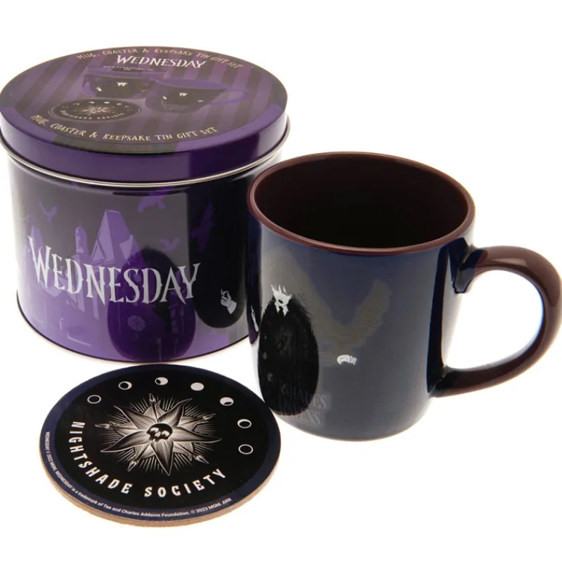 Clearance Set lata regalo Miércoles taza y posavasos Miércoles Addams