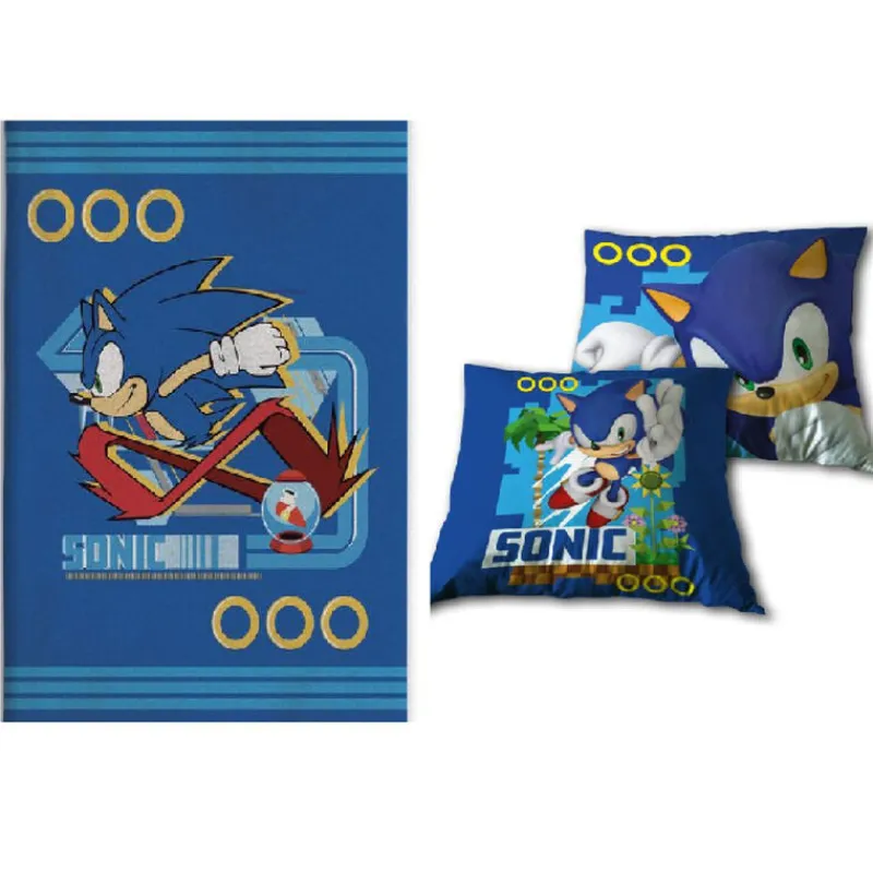 Otros Fabricantes Regalos Y Coleccionismo Para Gamers - Cosas De Videojuegos Míticos|Descuentos Gaming^Set manta y cojin Sonic