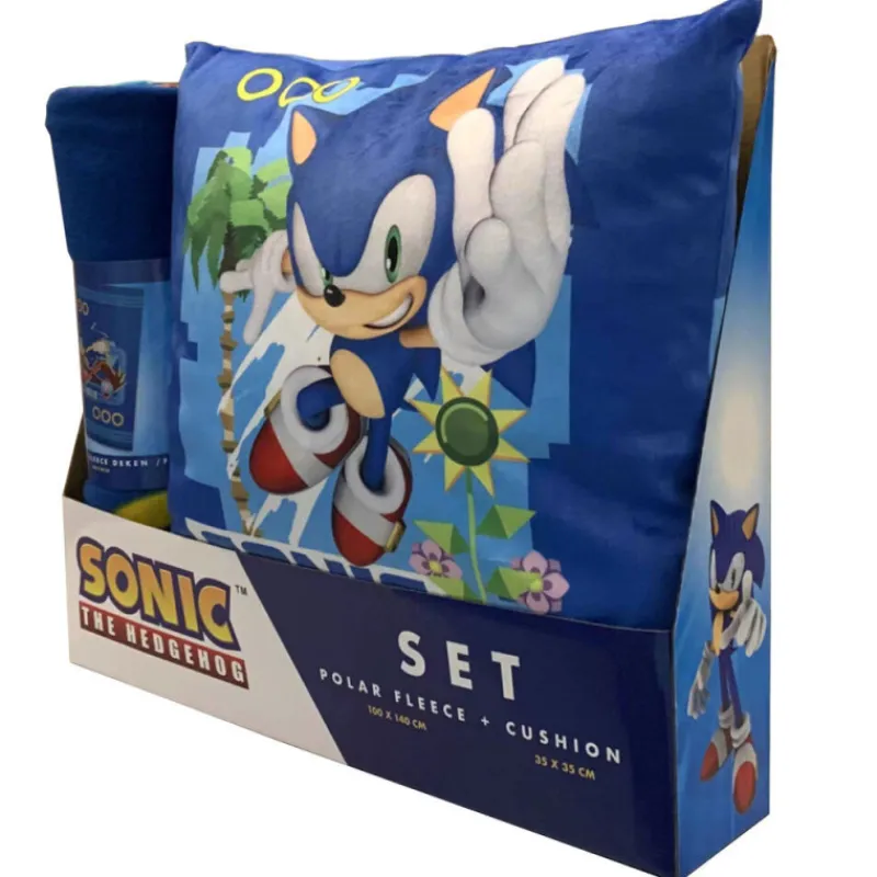 Otros Fabricantes Regalos Y Coleccionismo Para Gamers - Cosas De Videojuegos Míticos|Descuentos Gaming^Set manta y cojin Sonic