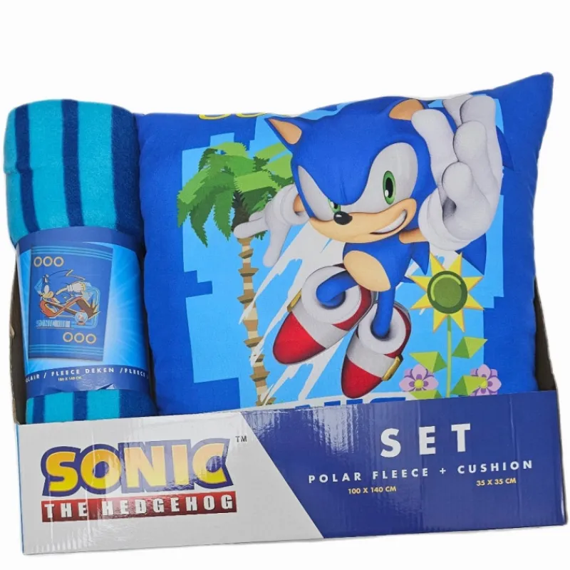 Otros Fabricantes Regalos Y Coleccionismo Para Gamers - Cosas De Videojuegos Míticos|Descuentos Gaming^Set manta y cojin Sonic