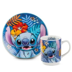 EGAN Películas Y Personajes De Disney ·Lilo Y Stitch|Disney Hogar^Set Plato Postre y Taza Azul Stitch Disney