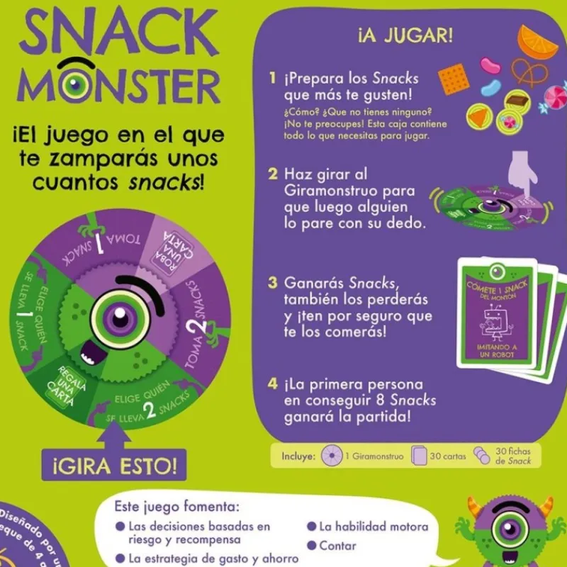 Snack Monster - Juego de Mesa para Niños desde 4 Años Juguetes, Figuras Y Más Regalos Para Peques|Juegos, Peluches Y Chuches