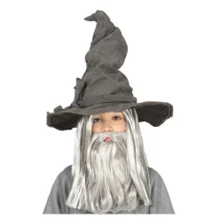 Disfrazzes Sombreros Y Cascos Para Disfraces |Accesorios Halloween Y Terror ^Sombrero Alto de Brujo Gris Infantil