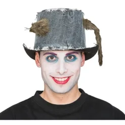 Disfrazzes Sombreros Y Cascos Para Disfraces |Accesorios Halloween Y Terror ^Sombrero Chistera con Rata