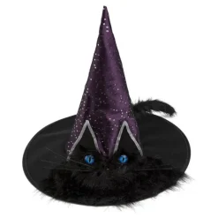 Disfrazzes Complementos Para Disfraces|Accesorios Halloween Y Terror ^Sombrero de Bruja con Ojos y Cola de Gato