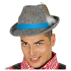 Disfrazzes Sombreros Y Cascos Para Disfraces ^Sombrero de Tirolés gris con cinta azul