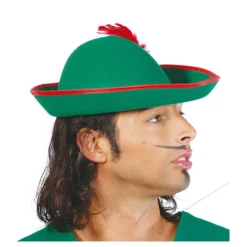 Disfrazzes Sombreros Y Cascos Para Disfraces ^Sombrero de Tirolés o Arquero de Bosque de fieltro con pluma