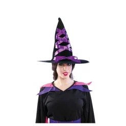 Disfrazzes Sombreros Y Cascos Para Disfraces |Accesorios Halloween Y Terror ^Sombrero Trenzado Lila de Bruja