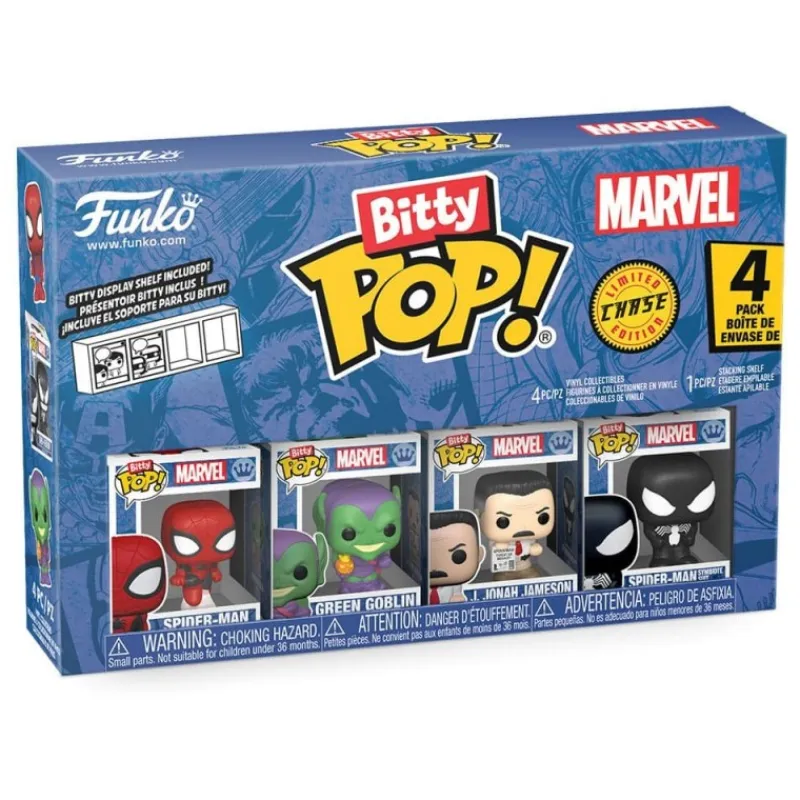 Funko Cosas De Villanos Marvel|Superhéroes Marvel^Spider-Man Pack de 4 Figuras Bitty POP! Vinyl Series 1 2 cm