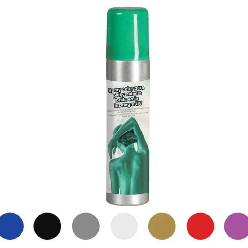 New Spray para cuerpo y pelo en varios colores 75 Ml Maquillaje Para Disfraces