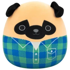 Jazwares Juguetes, Figuras Y Más Regalos Para Peques|Juegos, Peluches Y Chuches ^Squishmallows Peluche Pug Marrón Camisa Flannel Verde Azul 30 cm