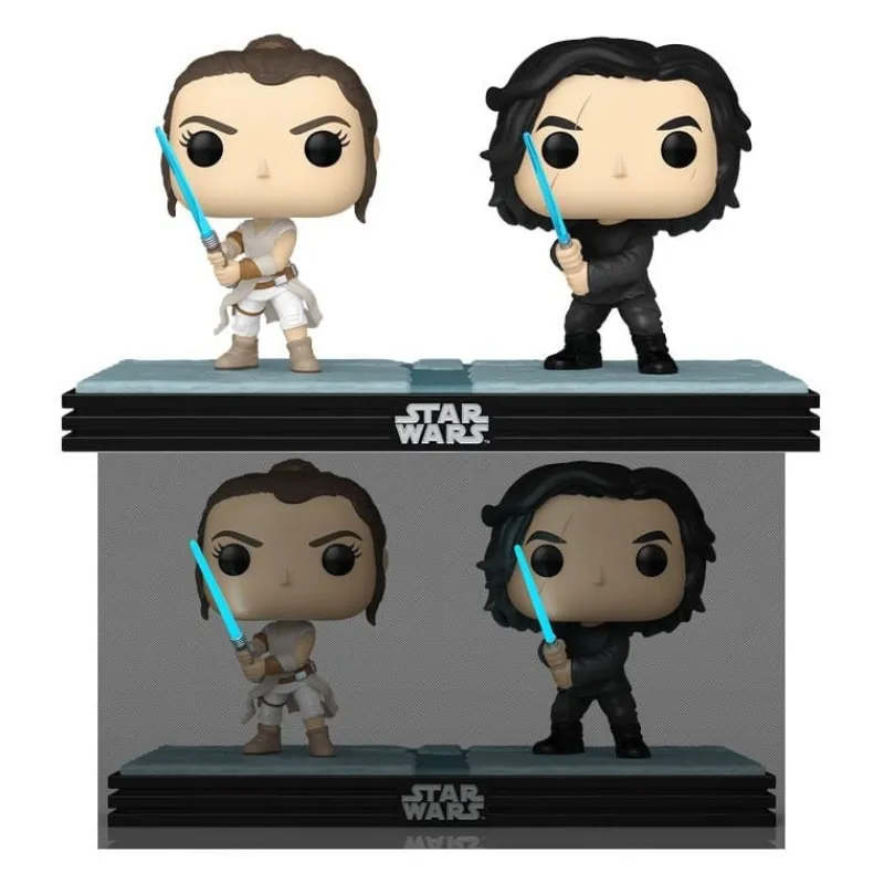 Funko Funko Pop Star Wars|Replicas Y Coleccionismo Star Wars ^Star Wars Pack 2 POP! Kylo & Rey 9 cm Brilla en la Oscuridad