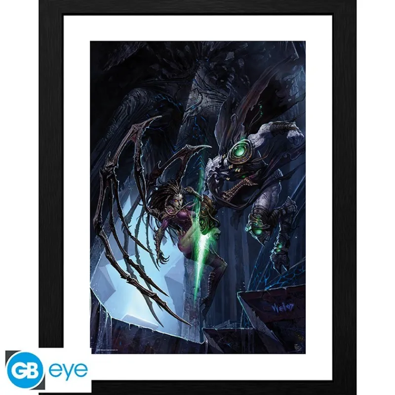Discount STARCRAFT - Lámina enmarcada "Zeratul vs Kerrigan" (30x40) Regalos Y Coleccionismo Para Gamers - Cosas De Videojuegos Míticos