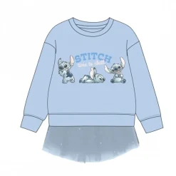 Niños Cerdá Kids Marvel Y Dc Para Niños|Disney Para Niñas^Sudadera Infantil Azul con Tul de Stitch para Niñas 4-10 Años