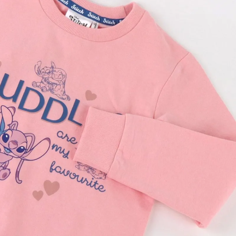 Sudadera Infantil Stitch Rosa 60% Algodón Ropa Stitch