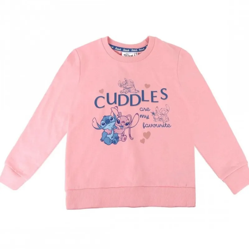 Sudadera Infantil Stitch Rosa 60% Algodón Ropa Stitch