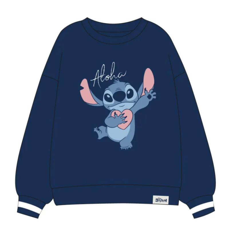 Cerdá Adult Películas Y Personajes De Disney ·Lilo Y Stitch|Ropa Disney^Sudadera Stitch azul oscuro Disney
