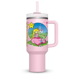 Pyramid International Más Regalos De Super Mario |Hogar Super Mario^Super Mario Vaso Peach 1130 ml Botella de agua oficial