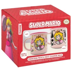 Paladone Products Más Regalos De Super Mario |Hogar Super Mario^Taza de cerámica sensitiva al calor Princess Peach 300 ml