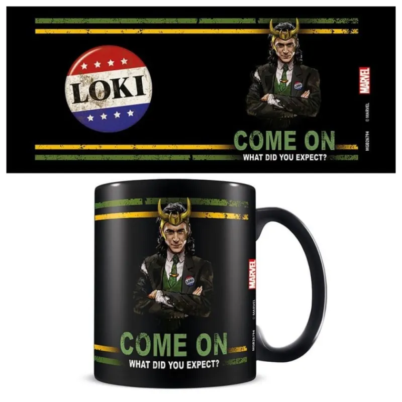 Pyramid International Superhéroes Marvel|Cosas De Villanos Marvel^Taza Loki 'What did you expect?' de cerámica