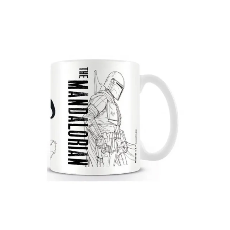 Outlet Taza Star Wars The Mandalorian Line Art Huchas, Lámparas Y Tazas Kids |The Mandalorian