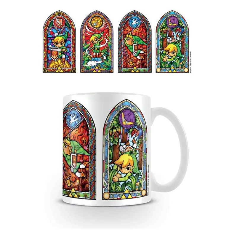 Best Taza Zelda Vidrieras Blanca Regalos Y Coleccionismo Para Gamers - Cosas De Videojuegos Míticos|Regalos Zelda