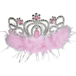 Disfrazzes Diademas, Tiaras Y Coronas Disfraces ^Tiara de Princesa con Marabú